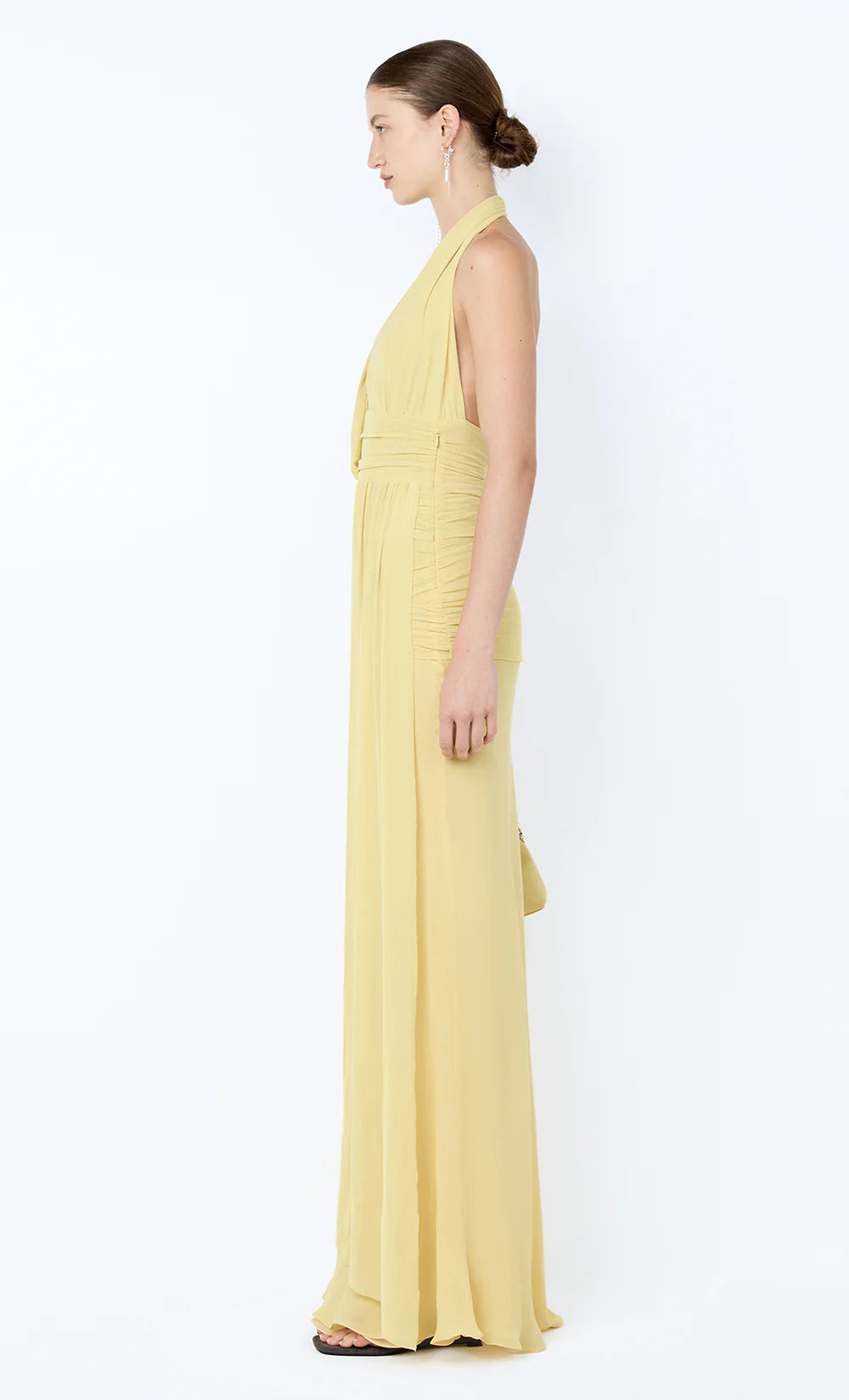 Elysian Collective Bec and Bridge Cassis Drape Maxi Dress Citron