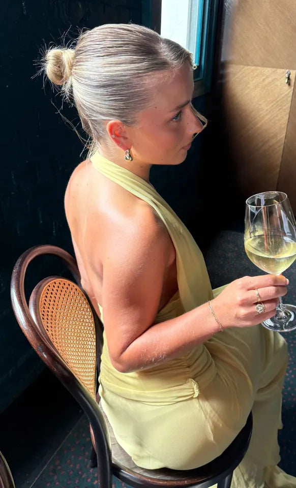 Elysian Collective Bec and Bridge Cassis Drape Maxi Dress Citron