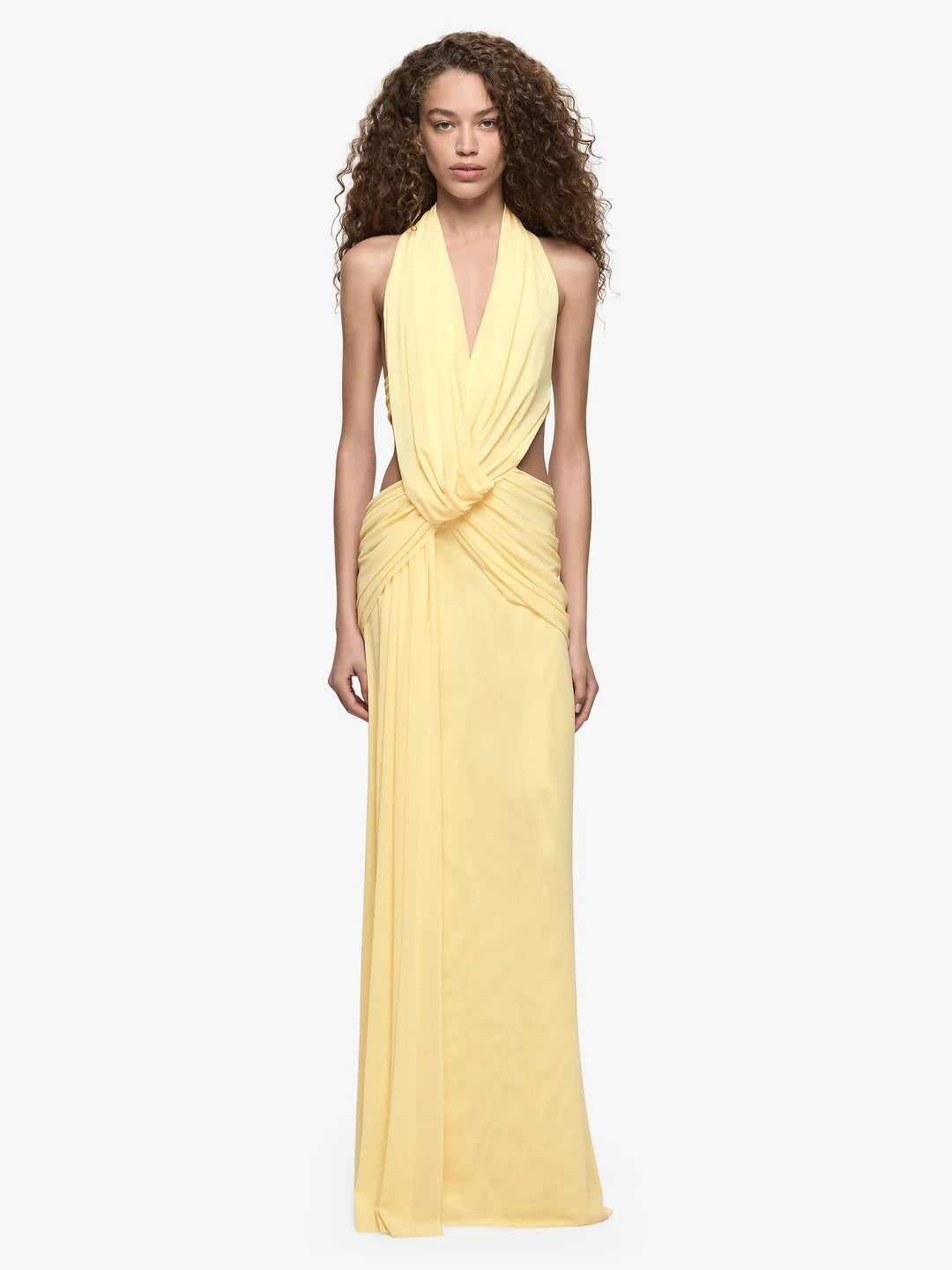 Elysian Collective Bec + Bridge Charlize Halter Dress Lemon Cream