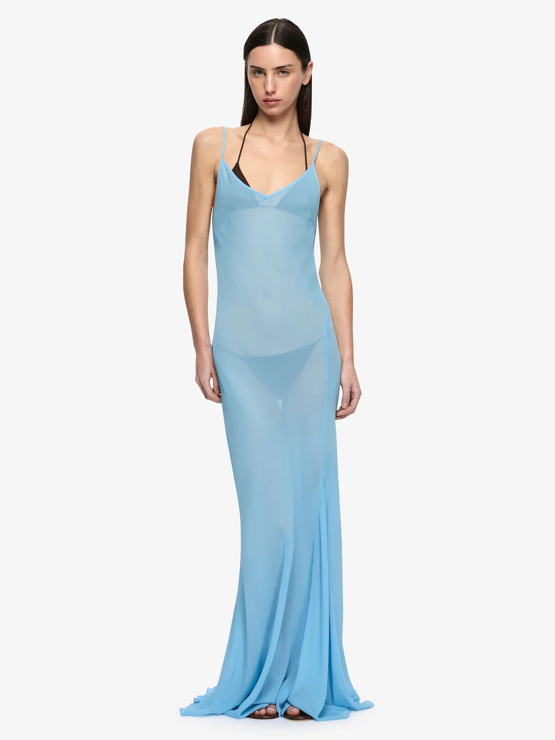 Elysian Collective Bec + Bridge Clio Layered Maxi Dress Bitter Choc Azure Blue
