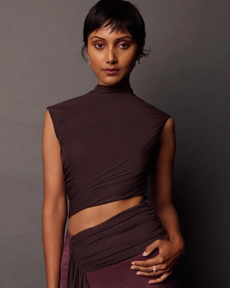 BEC + BRIDGE - CONNI MAXI DRESS (AUBERGINE/DARK CHOC)