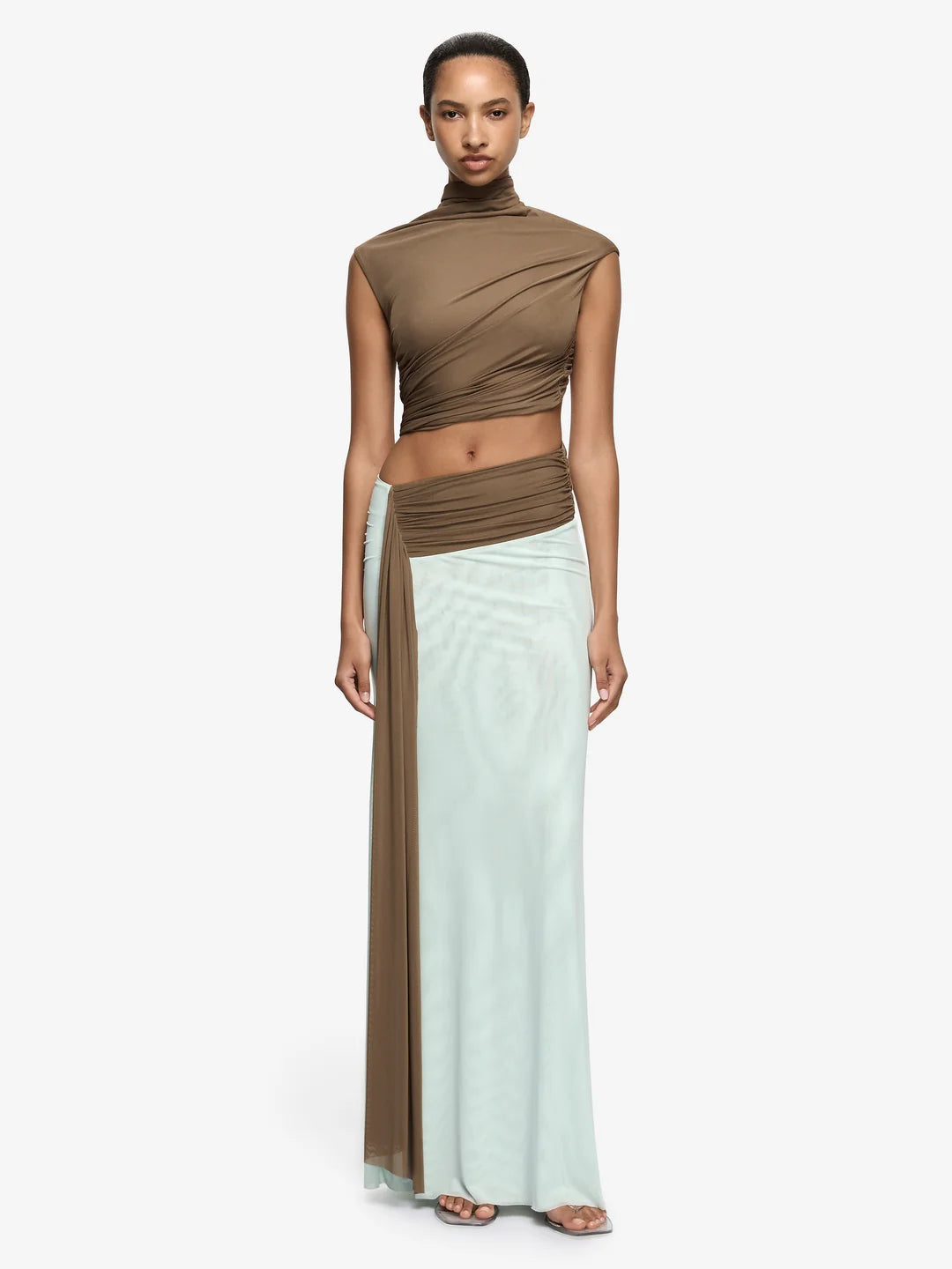 Elysian Collective Bec + Bridge Conni Dress Taupe Spearmint