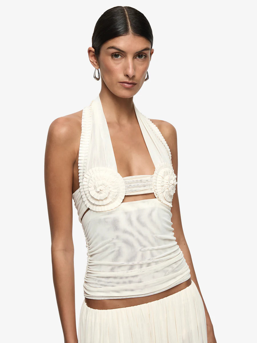 Elysian Collective Bec + Bridge Dante Spiral Halter Top Buttercream