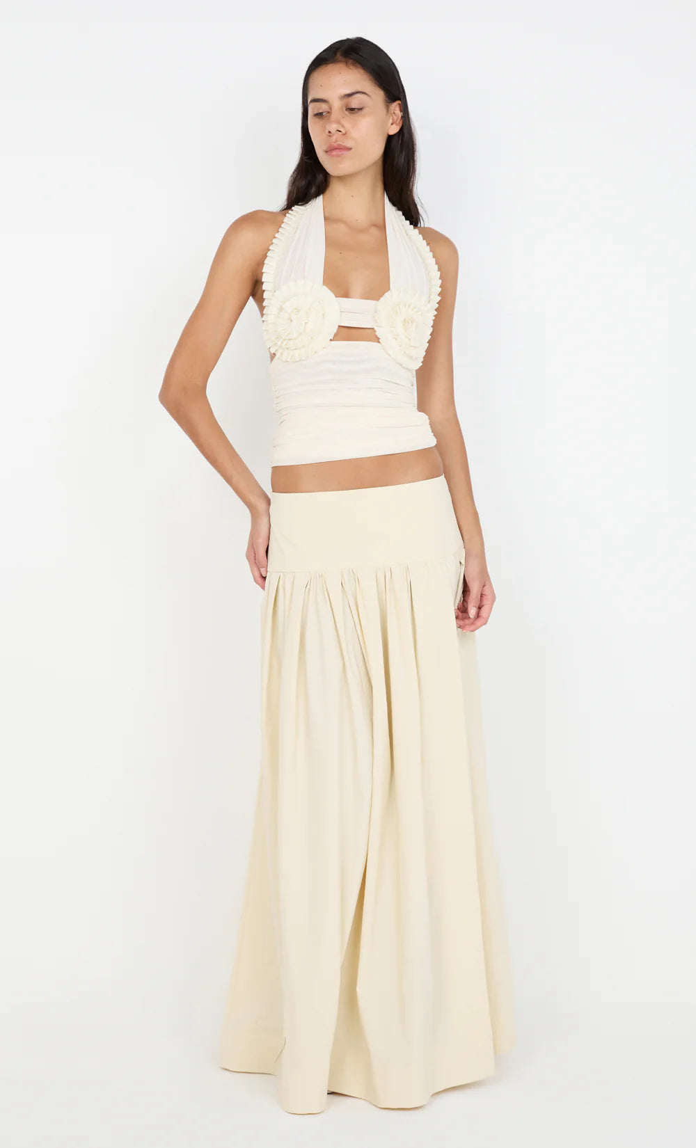 Elysian Collective Bec + Bridge Dante Split Maxi Skirt Buttercream