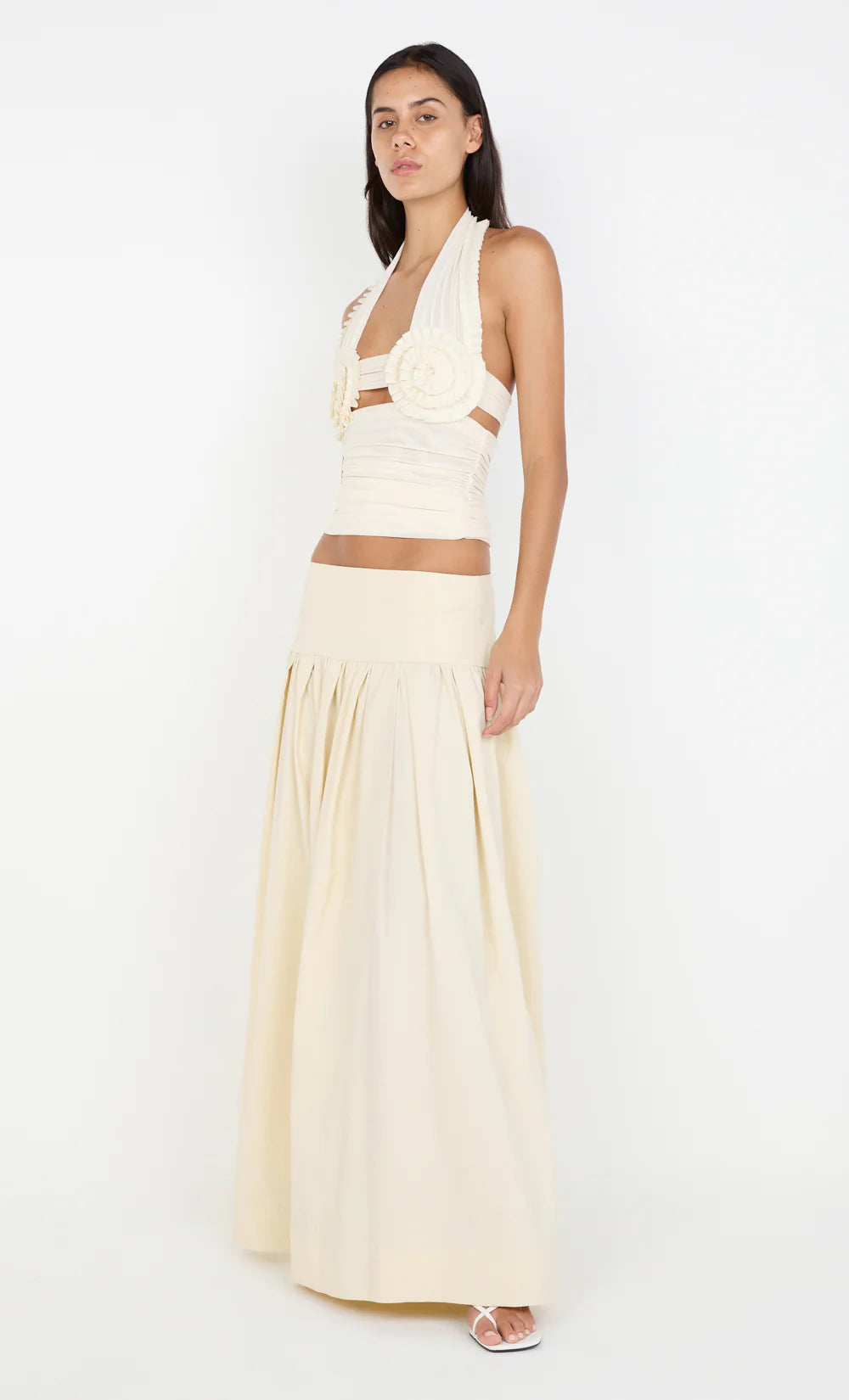 Elysian Collective Bec + Bridge Dante Split Maxi Skirt Buttercream