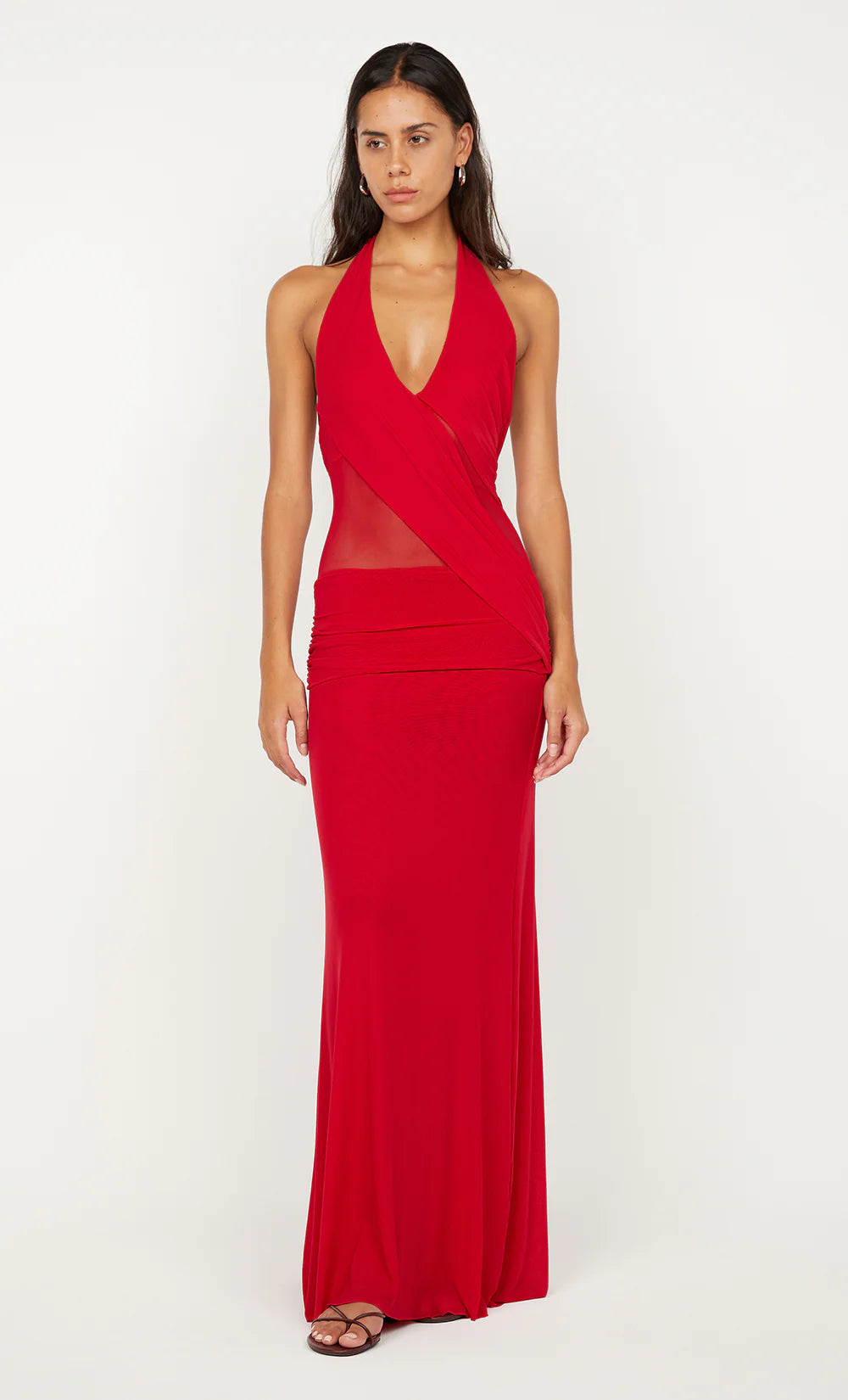 Elysian Collective Bec and Bridge Deija Halter Maxi Dress Strawberry