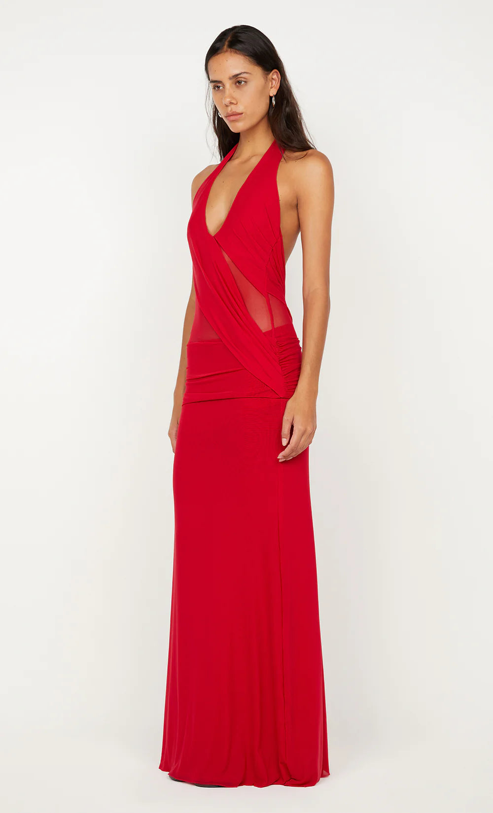 Elysian Collective Bec and Bridge Deija Halter Maxi Dress Strawberry