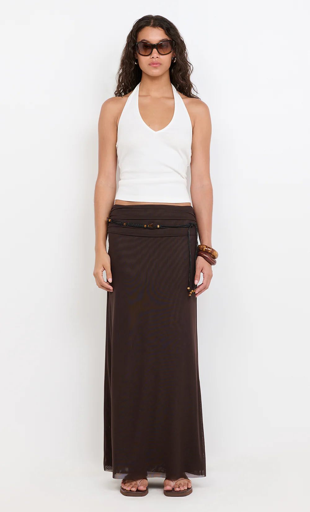 Elysian Collective Bec and Bridge Eva Maxi Skirt Dark Chocolate