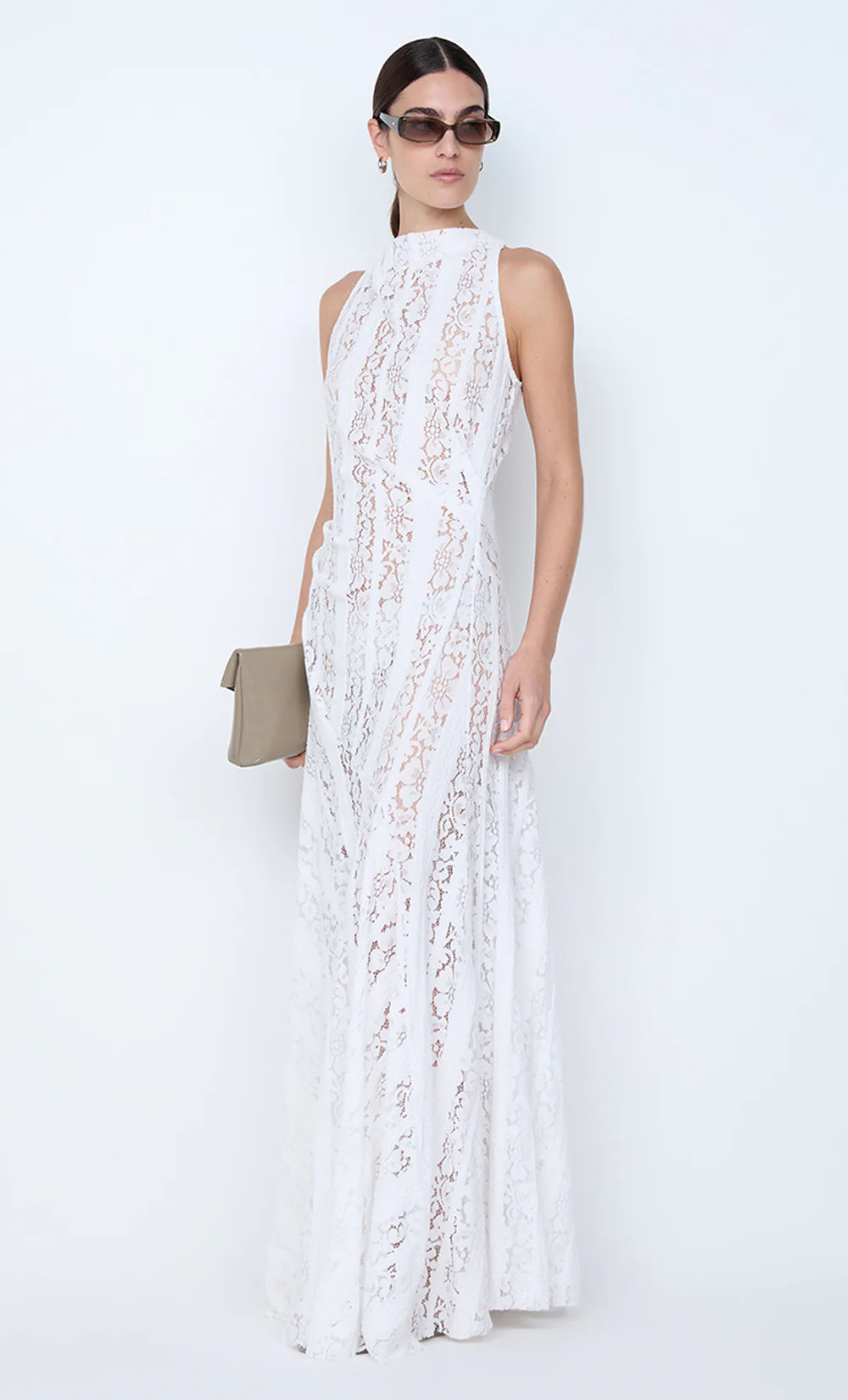 BEC + BRIDGE - HENRIETTA HIGH NECK MAXI DRESS (WHITE)
