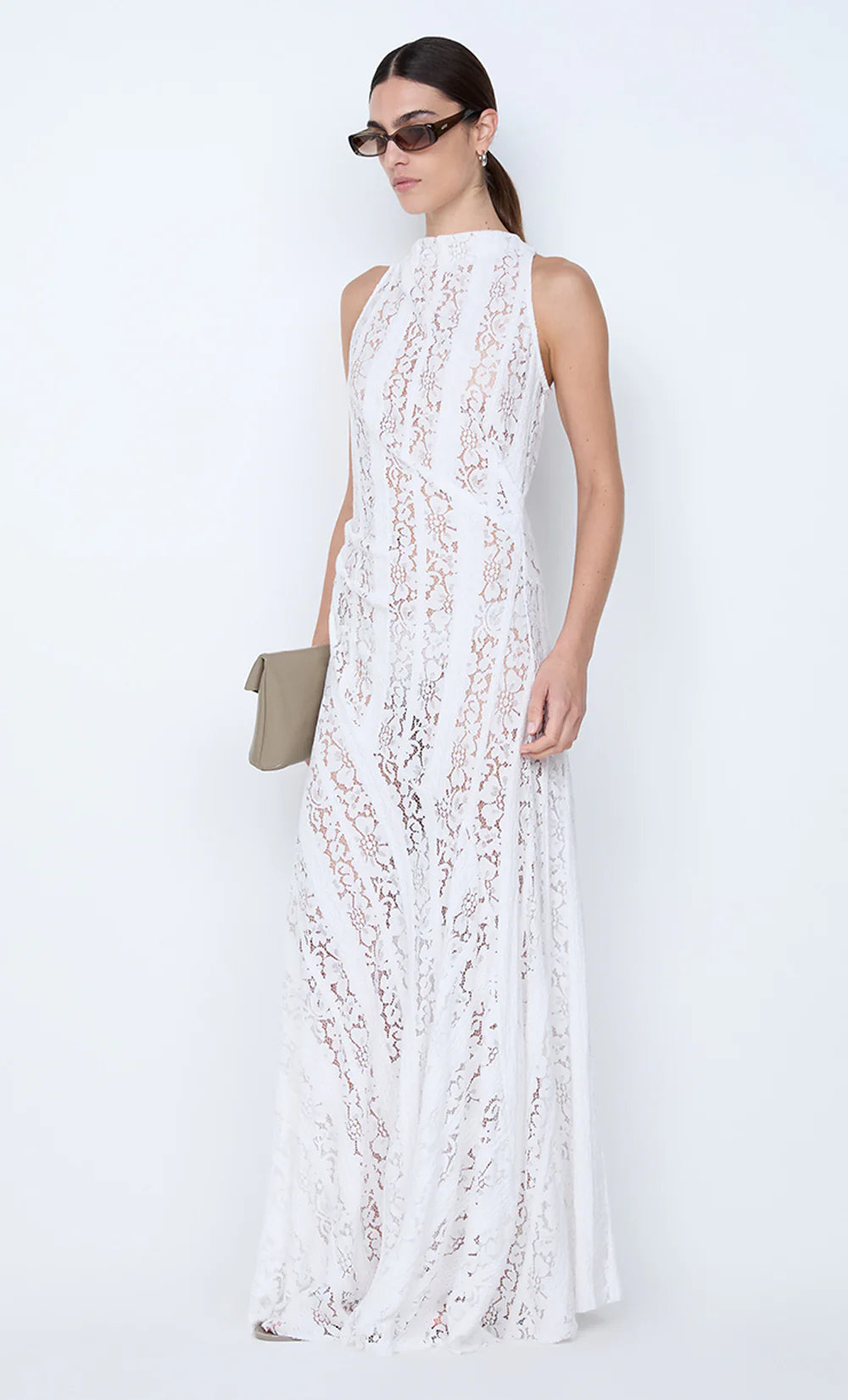 BEC + BRIDGE - HENRIETTA HIGH NECK MAXI DRESS (WHITE)