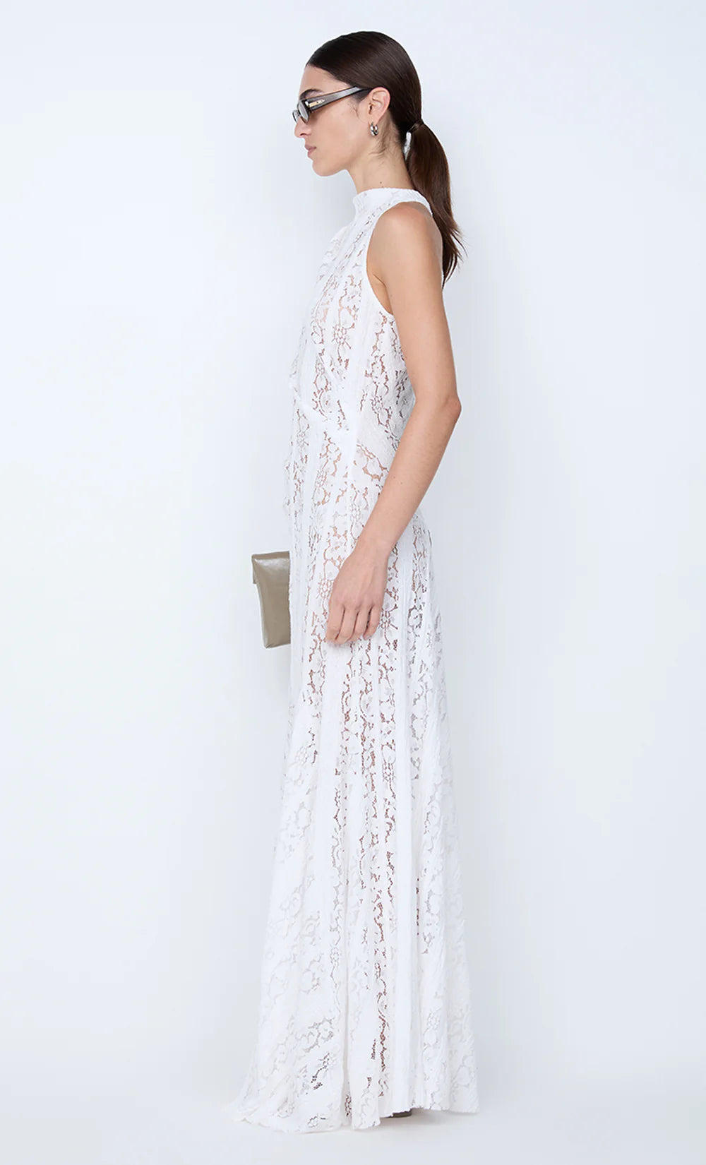 BEC + BRIDGE - HENRIETTA HIGH NECK MAXI DRESS (WHITE)
