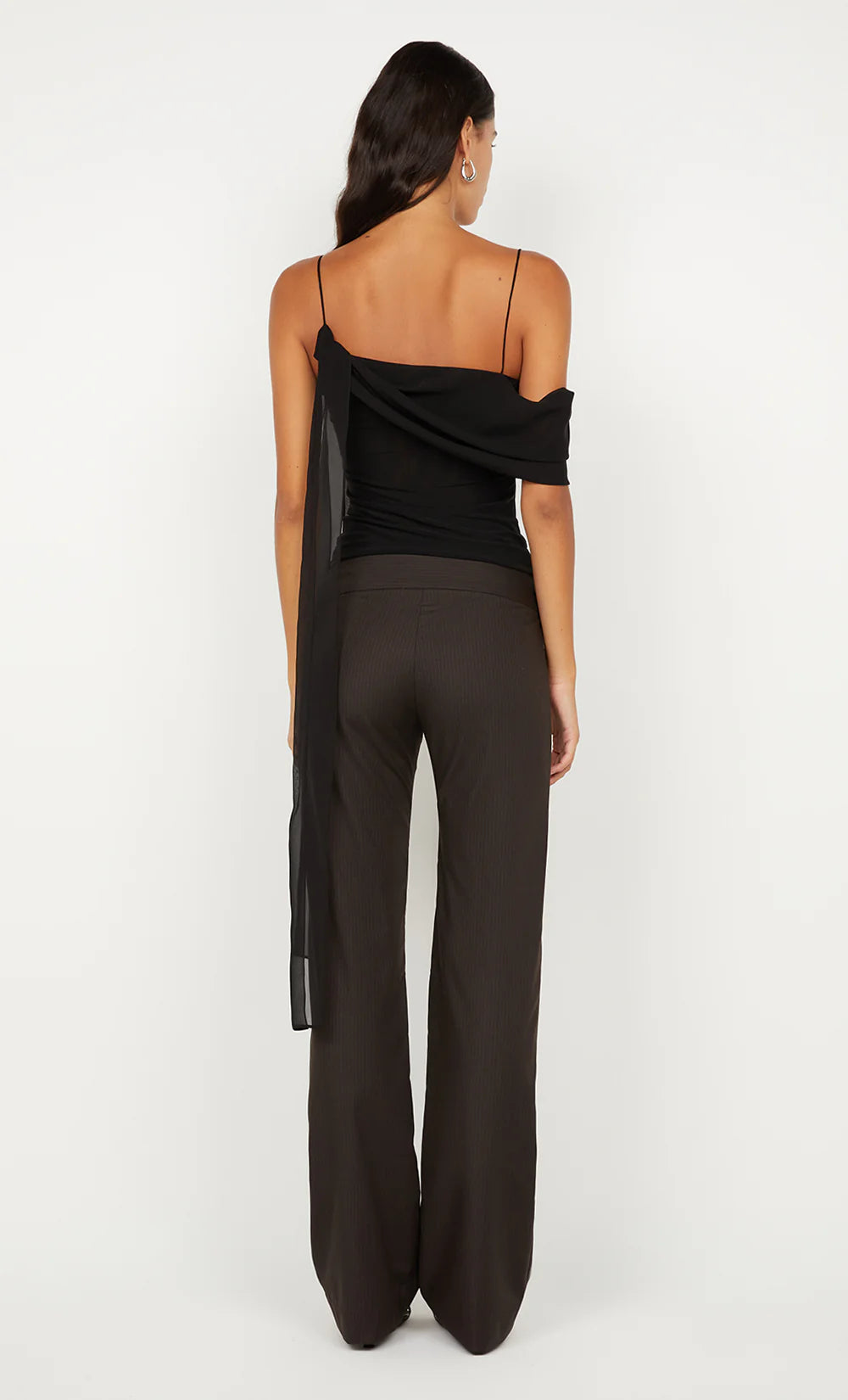 Elysian Collective Bec and Bridge Ingrid Pant Choc Pinstripe