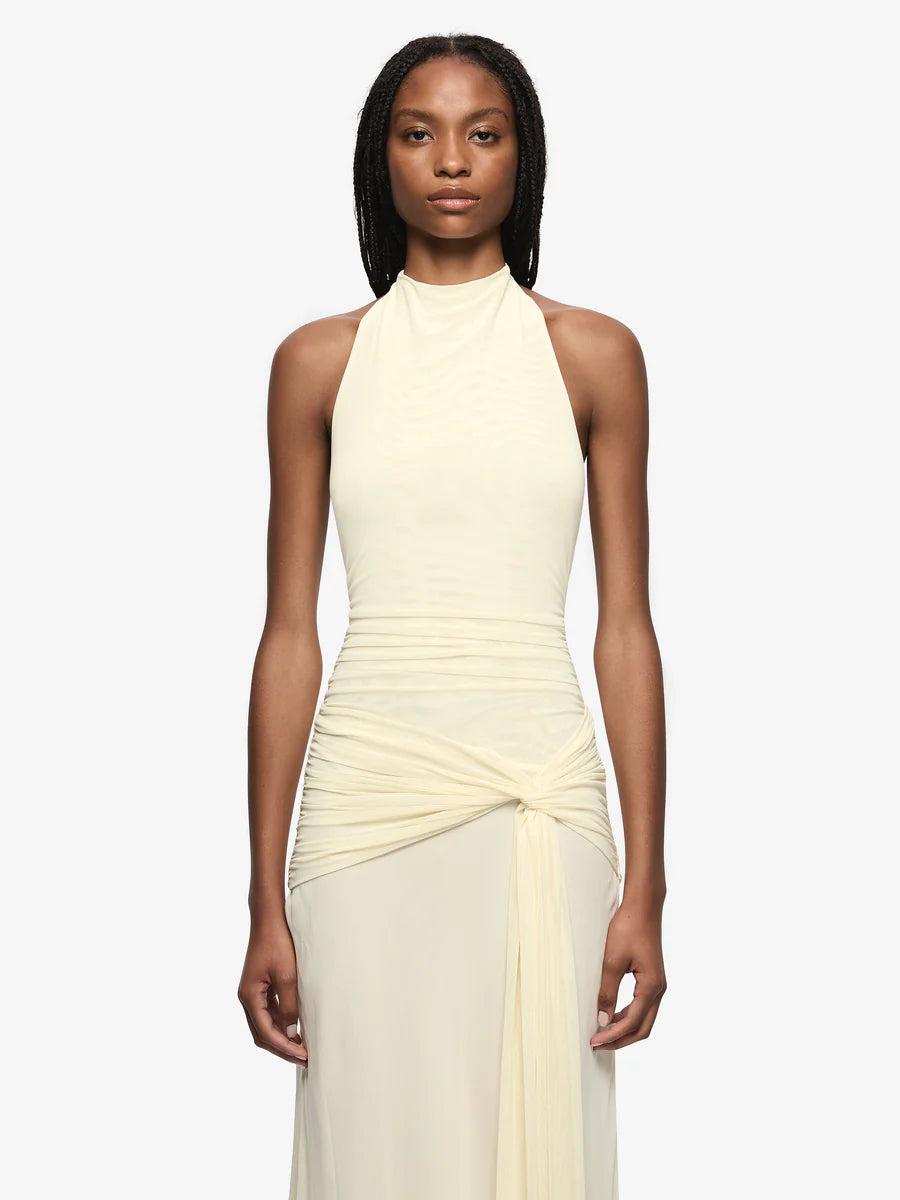 Elysian Collective Bec + Bridge Jasmin Halter Dress Lemon Sorbet