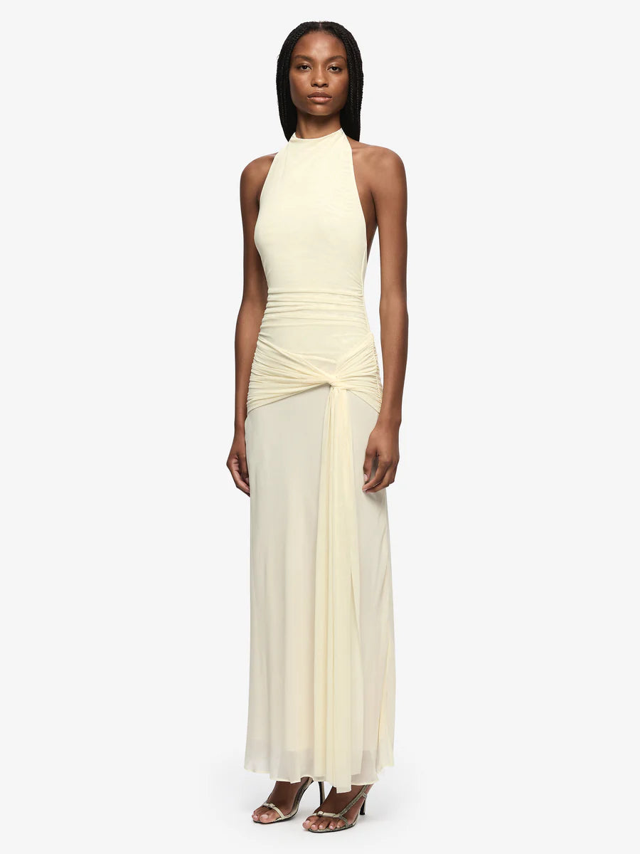 Elysian Collective Bec + Bridge Jasmin Halter Dress Lemon Sorbet