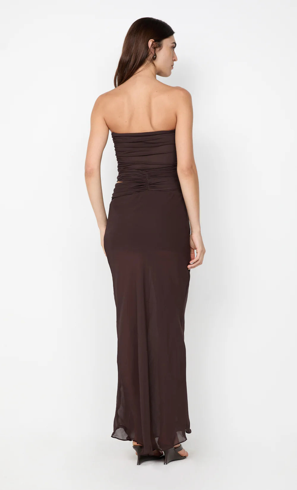 Elysian Collective Bec And Bridge Jehnaya Strapless Dress Dark Chocolate