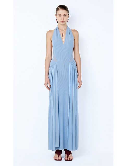 Elysian Collective Bec and Bridge Juniper Halter Maxi Dress Denim Blue