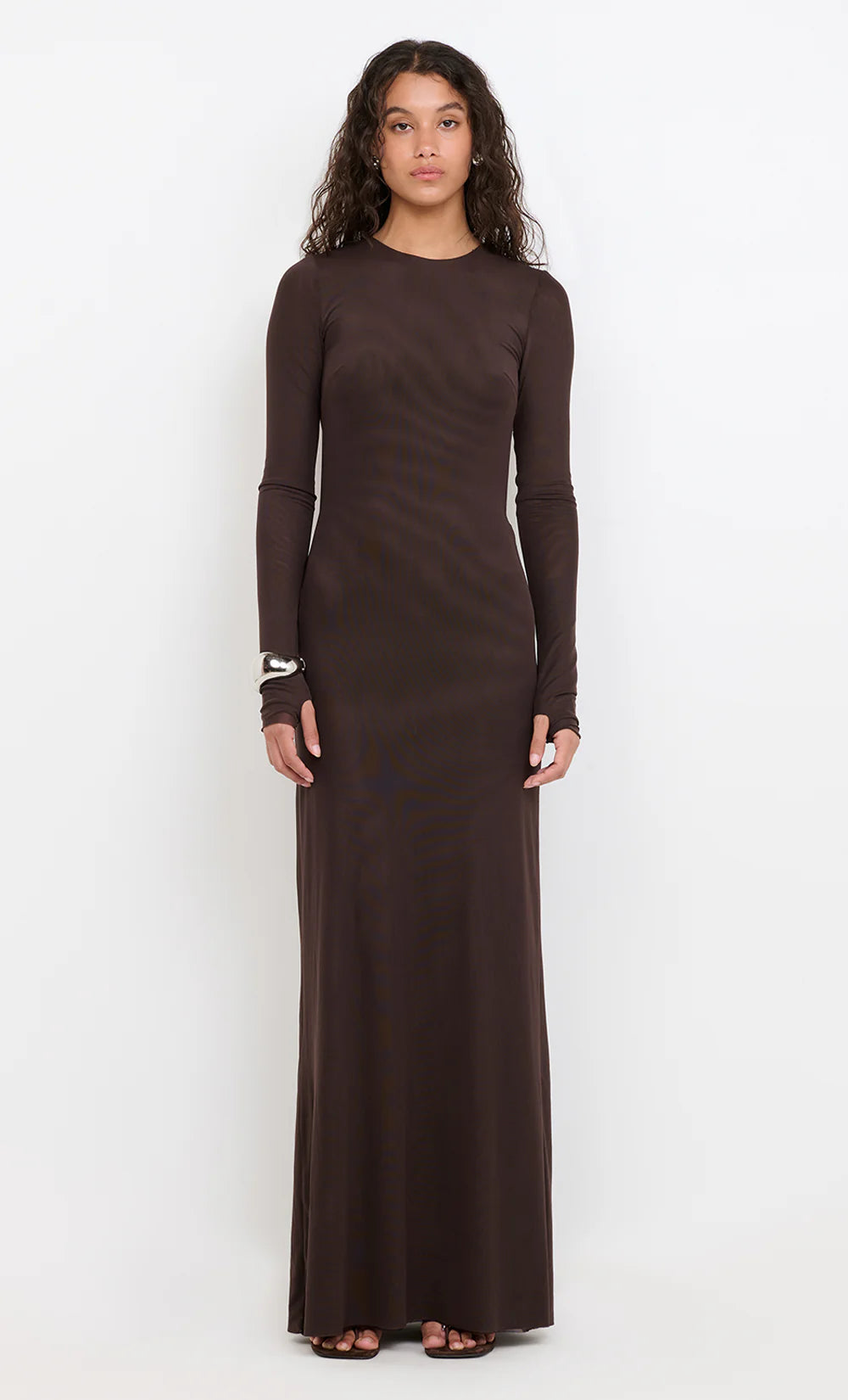 Elysian Collective Bec + Bridge Juniper Long Sleeve Maxi Dress Dark Chocolate