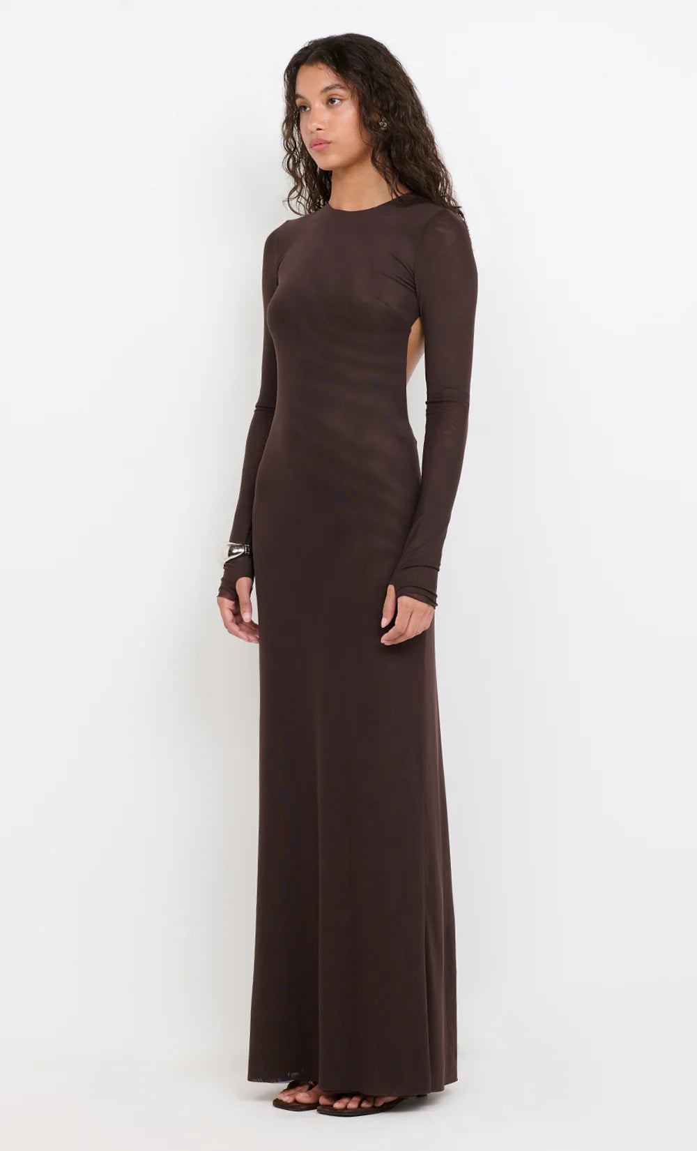Elysian Collective Bec + Bridge Juniper Long Sleeve Maxi Dress Dark Chocolate