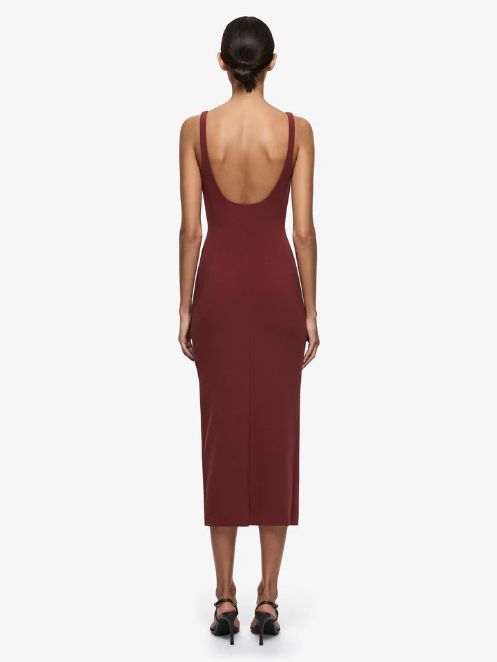 Elysian Collective Bec + Bridge Karina Tuck Midi Dress Sangria