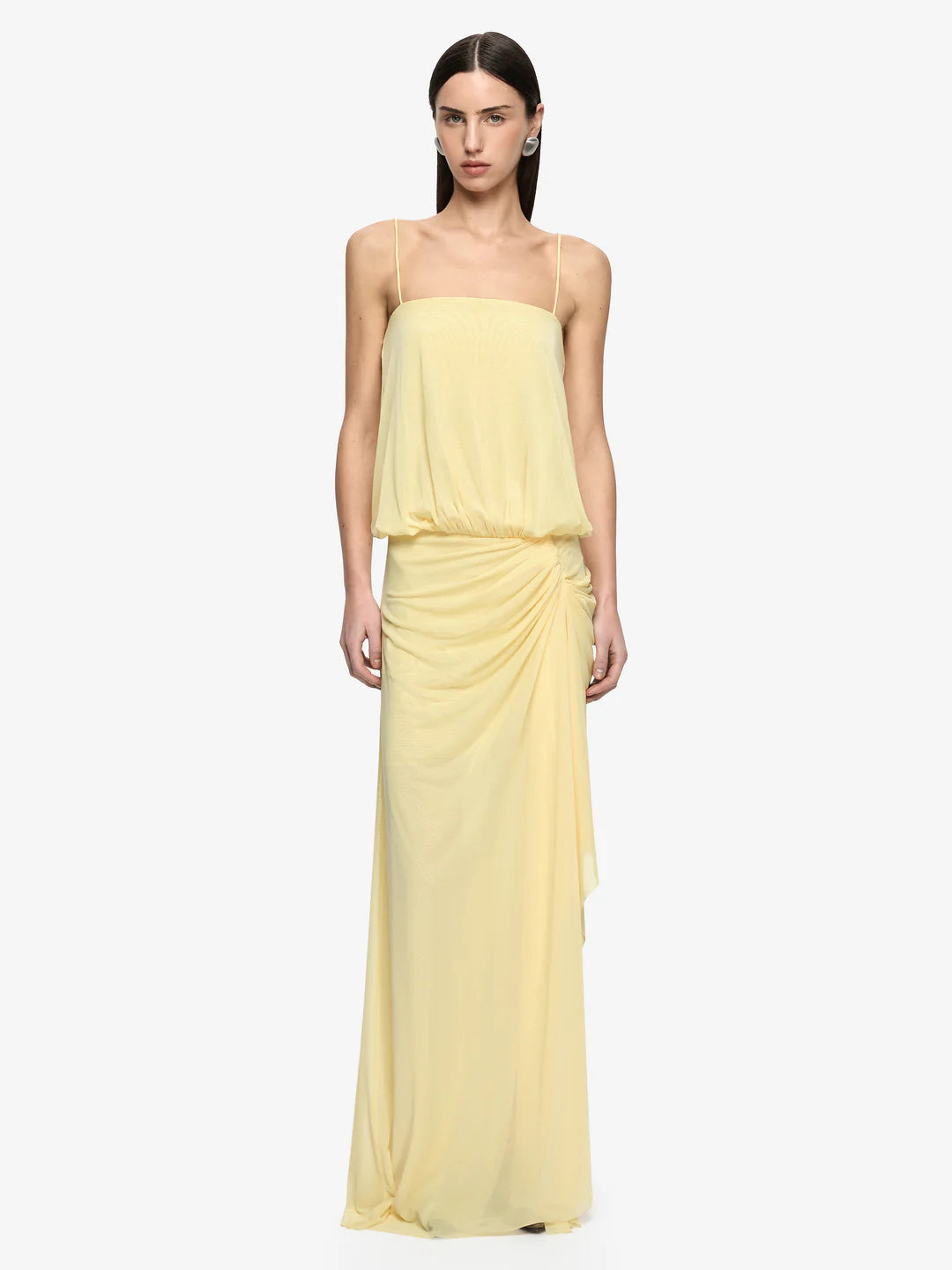 Elysian Collective Bec + Bridge Kora Blouson Maxi Dress Lemon Cream