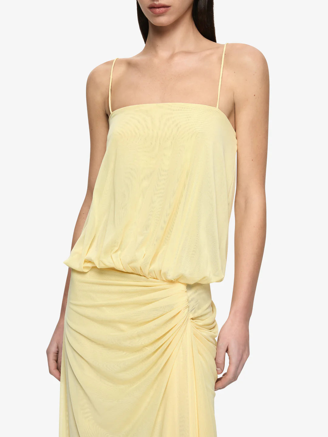 Elysian Collective Bec + Bridge Kora Blouson Maxi Dress Lemon Cream