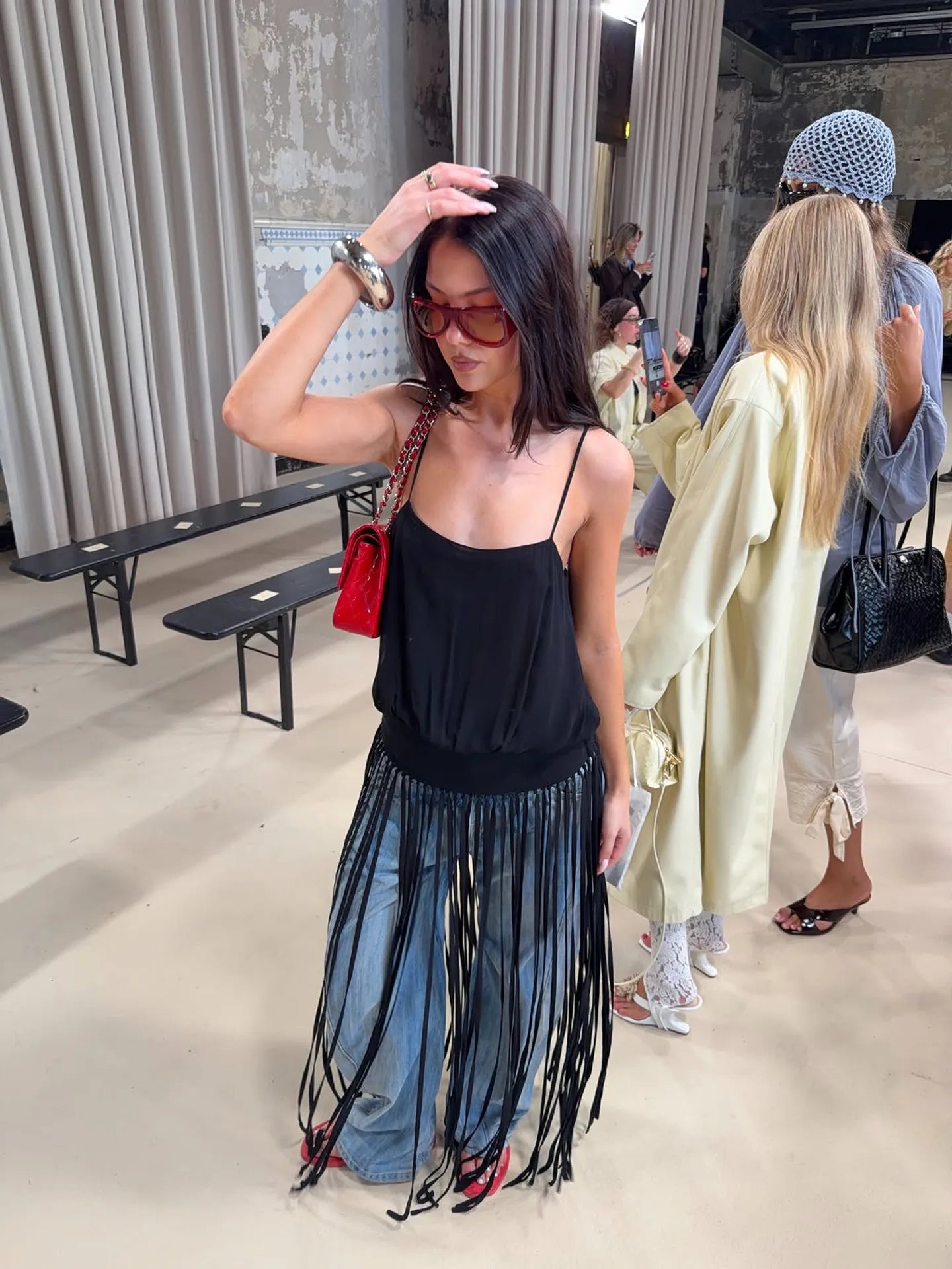 Elysian Collective Bec + Bridge Melissa Fringe Top Black