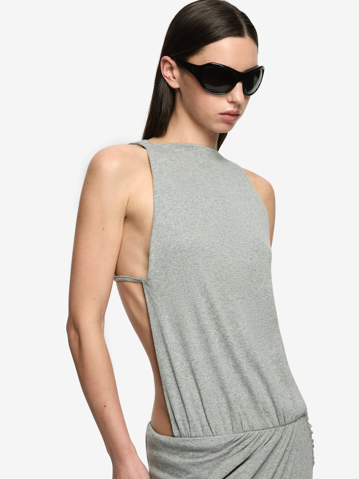 Elysian Collective Bec and Bridge Nerida Asym Dress Grey Marle