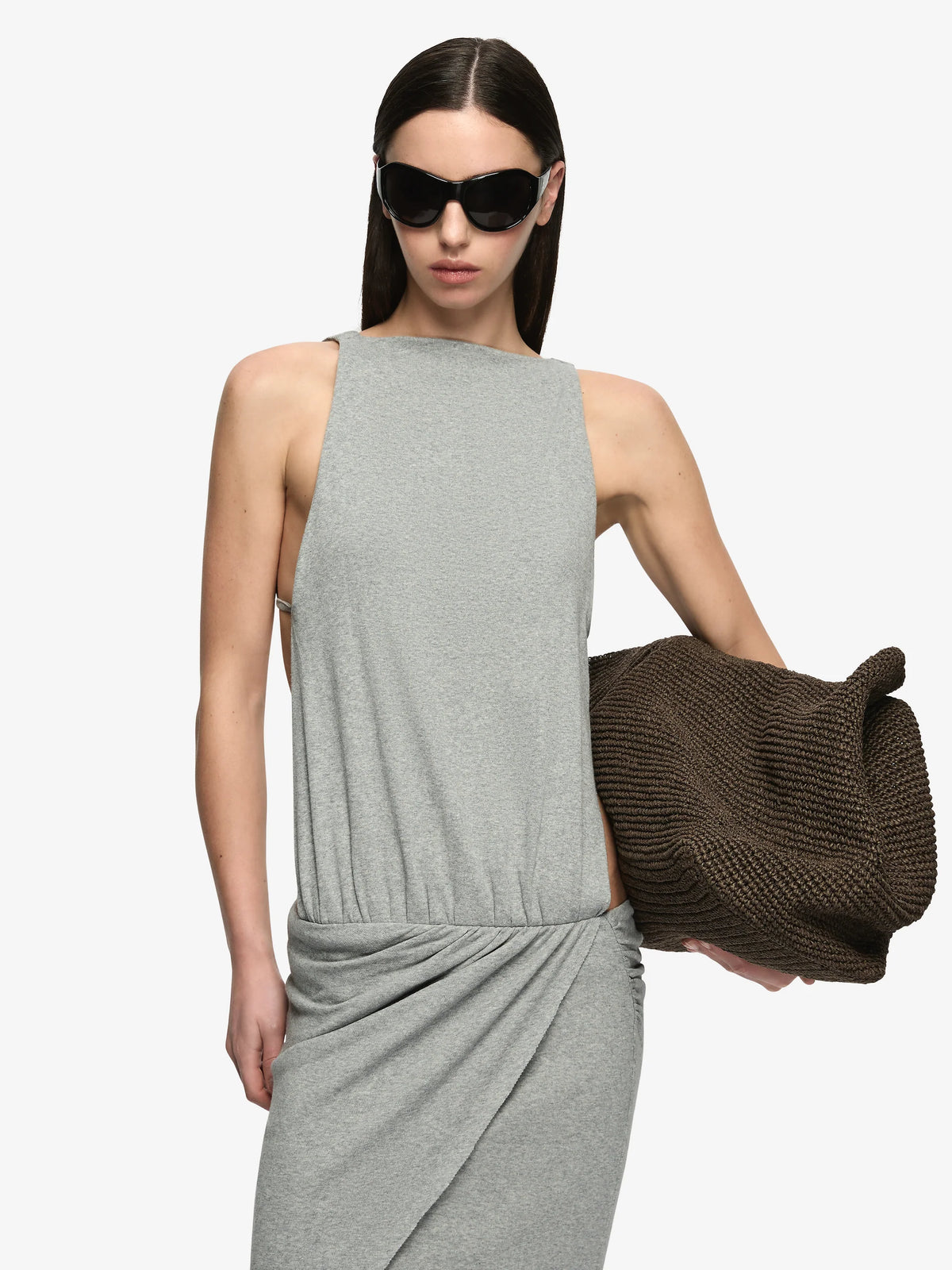 Elysian Collective Bec and Bridge Nerida Asym Dress Grey Marle