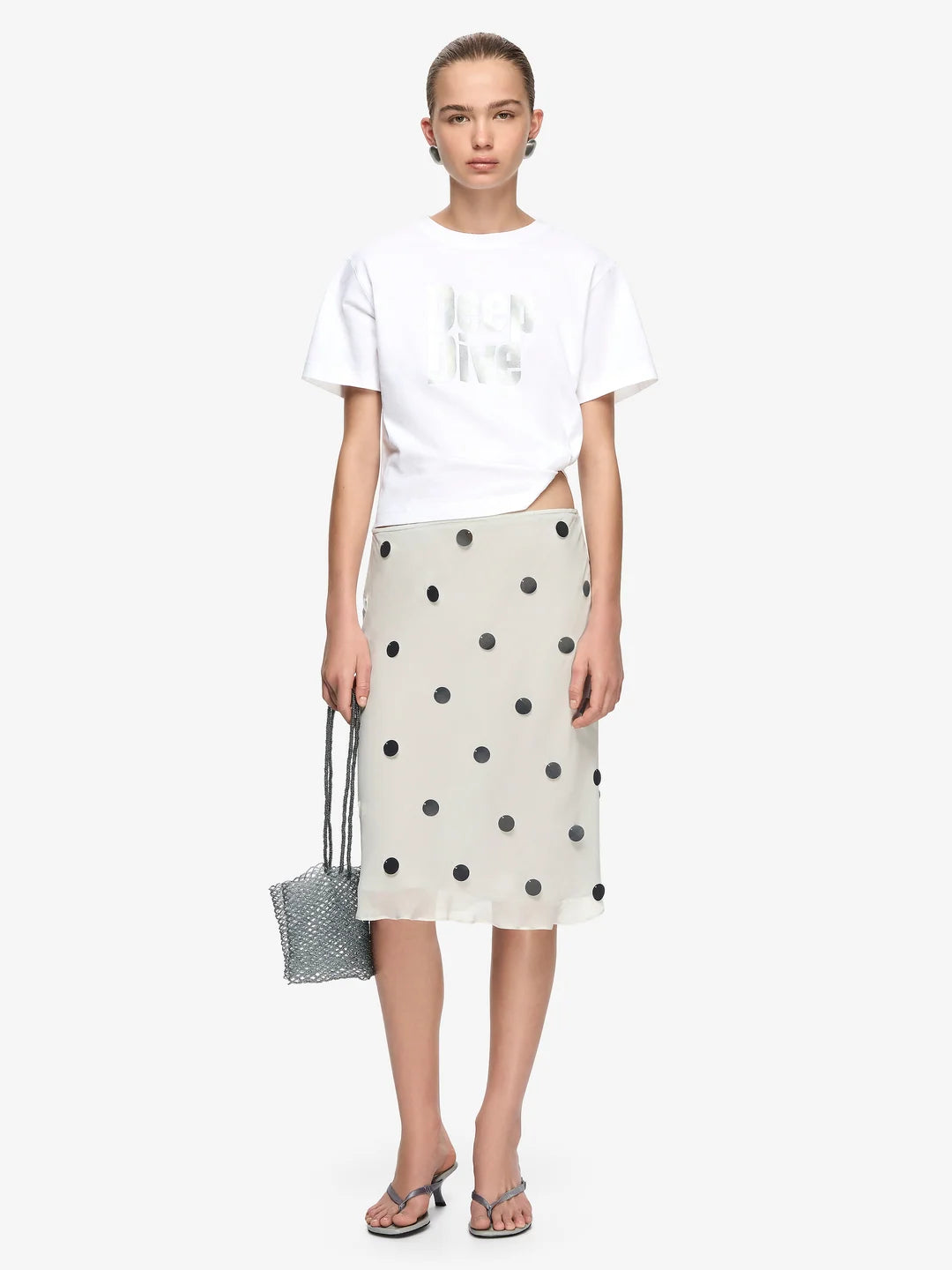 Elysian Collective Bec And Bridge Reflection Midi Skirt Smoke Silver