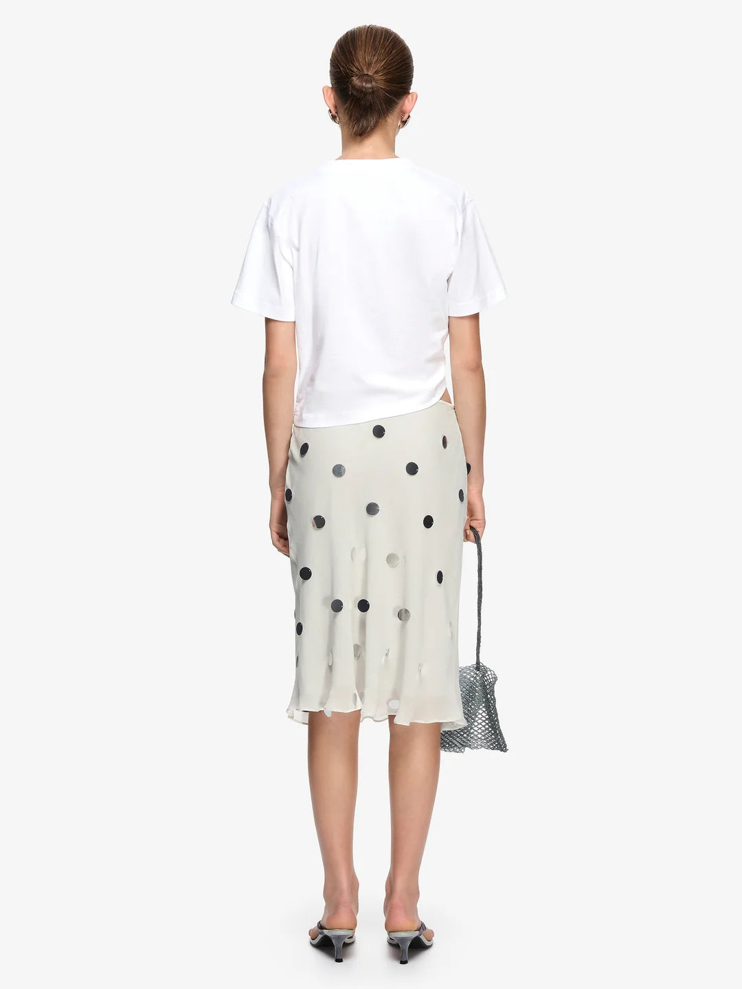 Elysian Collective Bec And Bridge Reflection Midi Skirt Smoke Silver