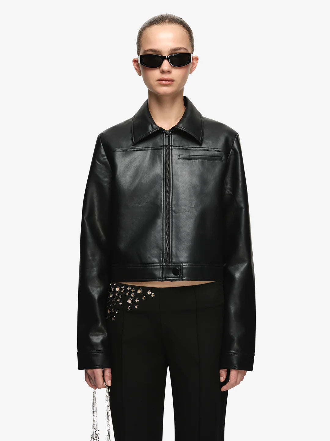 Elysian Collective Bec and Bridge Saphira Cropped Jacket Black