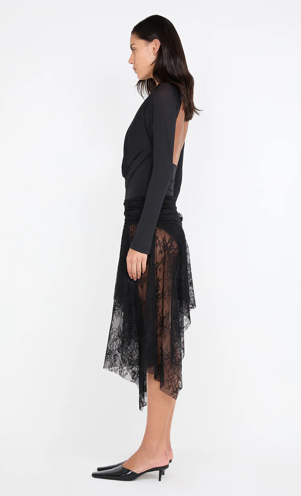 Elysian Collective Bec and Bridge Sonnie Cowl Bodysuit Black