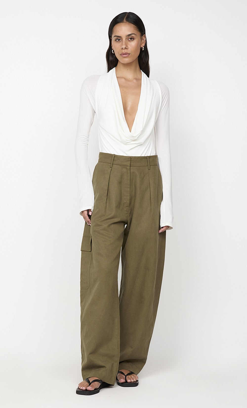 Elysian Collective Bec and Bridge Sonnie Cowl Bodysuit White