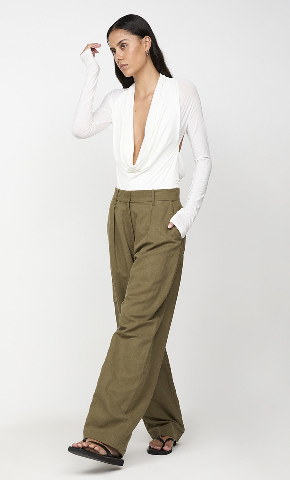 Elysian Collective Bec and Bridge Sonnie Cowl Bodysuit White