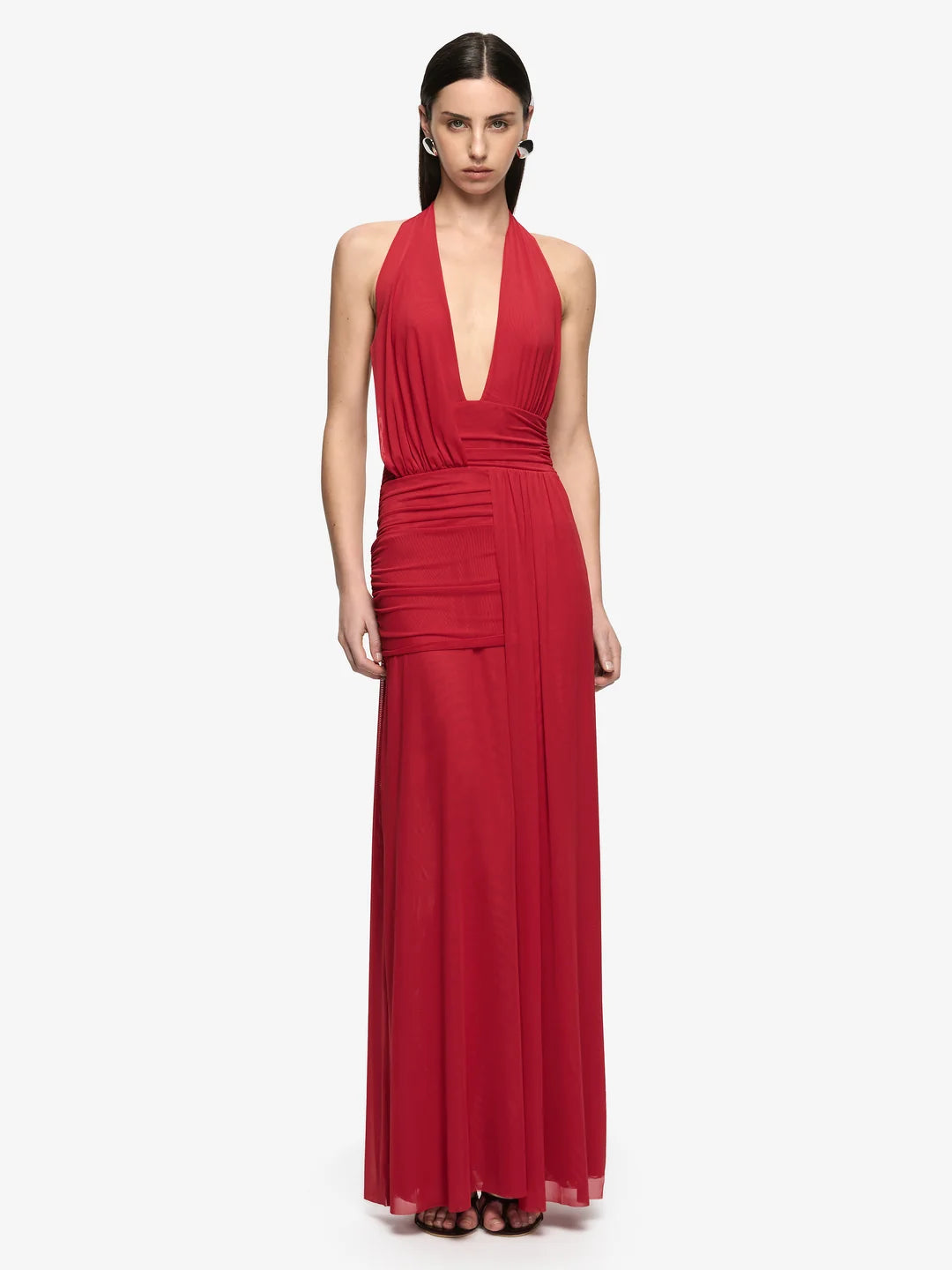 Elysian Collective Bec And Bridge Wren Drape Maxi Dress Ruby Red