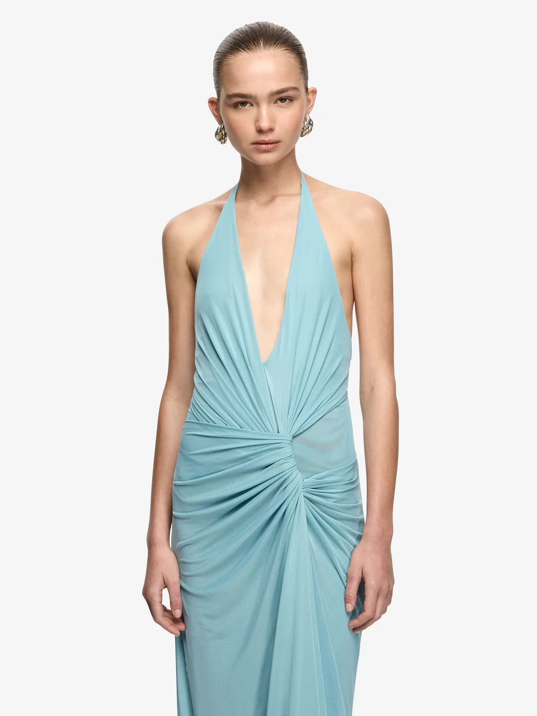 Elysian Collective Bec + Bridge Xanthi V Neck Maxi Dress Bermuda Blue