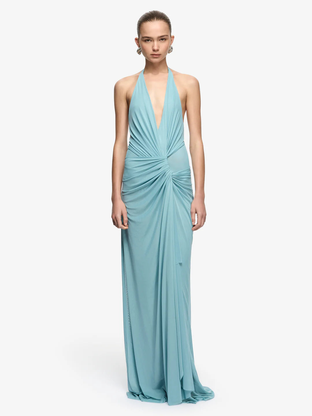 Elysian Collective Bec + Bridge Xanthi V Neck Maxi Dress Bermuda Blue