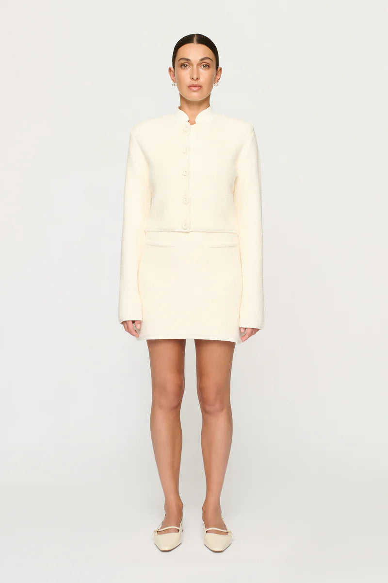 Elysian Collective Clea Caelia Boucle Knit Jacket Off White