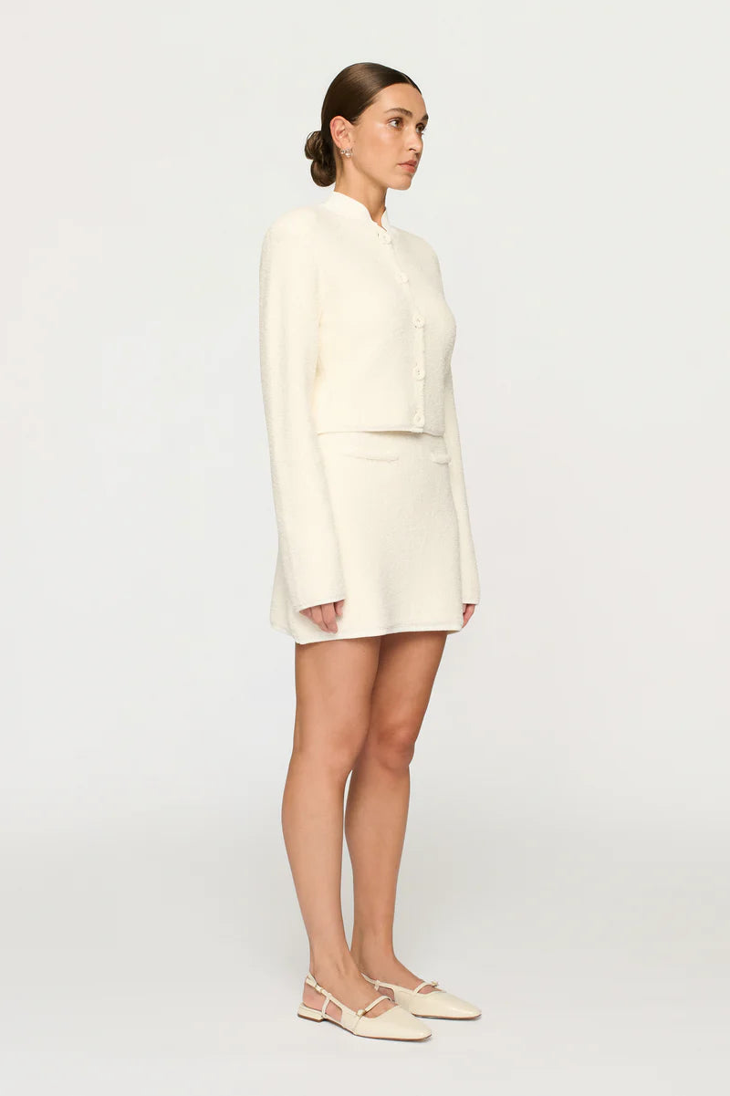 Elysian Collective Clea Caelia Boucle Knit Jacket Off White