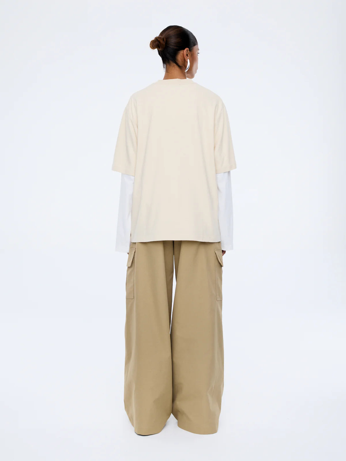 Elysian Collective Collegiate Long Sleeve Tee Ecru Vintage White