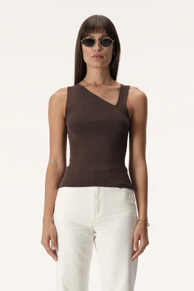 ELKA COLLECTIVE - ROTH KNIT TOP (DARK TAUPE)