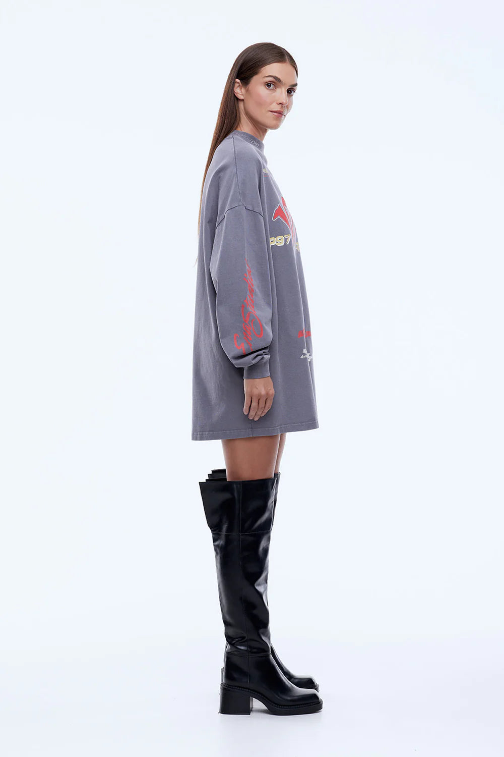 Elysian Collective Ena Pelly 1997 Tee Dress (Washed Grey)