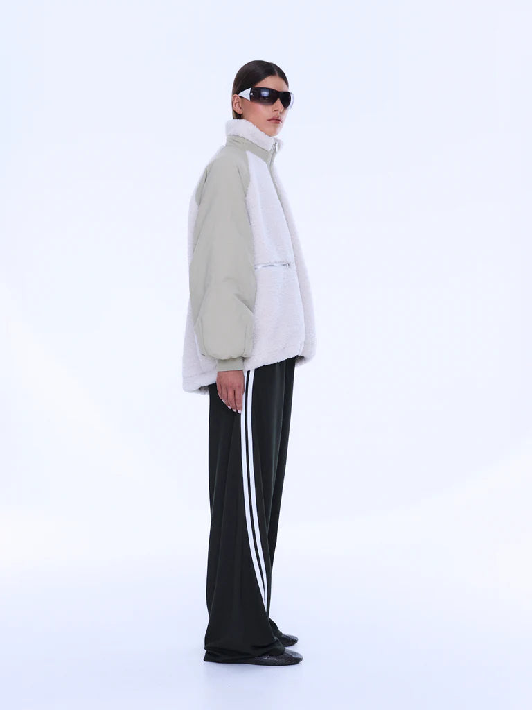 Elysian Collective Ena Pelly Alice Faux Fur Jacket Bone