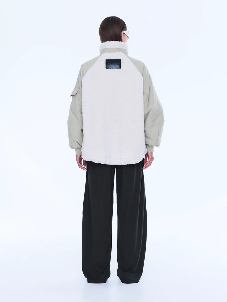 Elysian Collective Ena Pelly Alice Faux Fur Jacket Bone