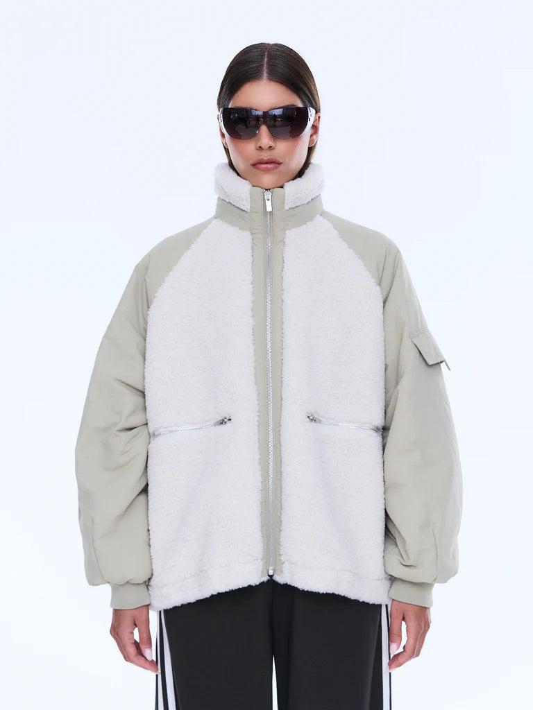 Elysian Collective Ena Pelly Alice Faux Fur Jacket Bone