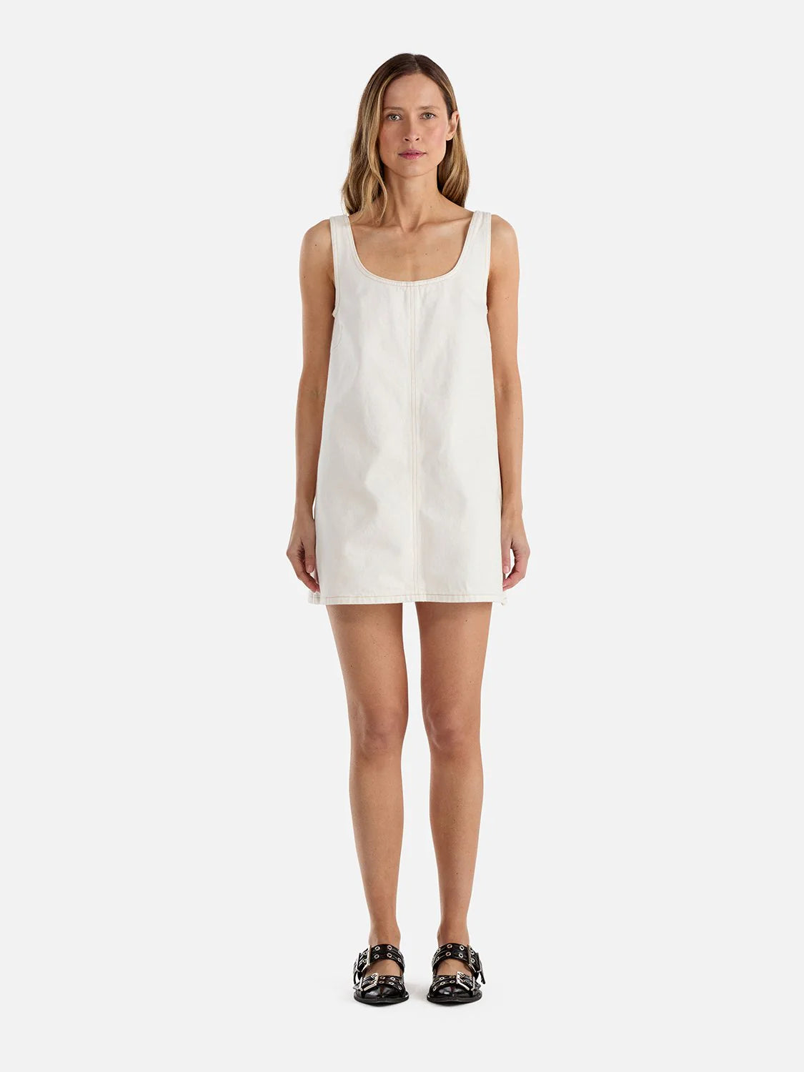 Elysian Collective Ena Pelly Amelie Denim Dress White