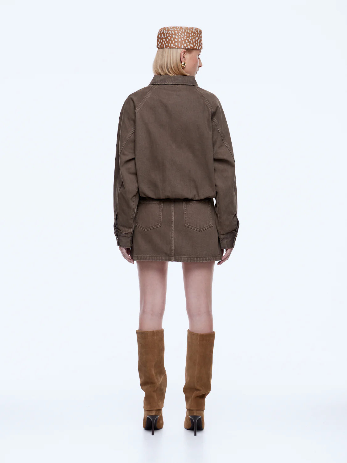 Elysian Collective Ena Pelly Billy Denim Bomber Mushroom