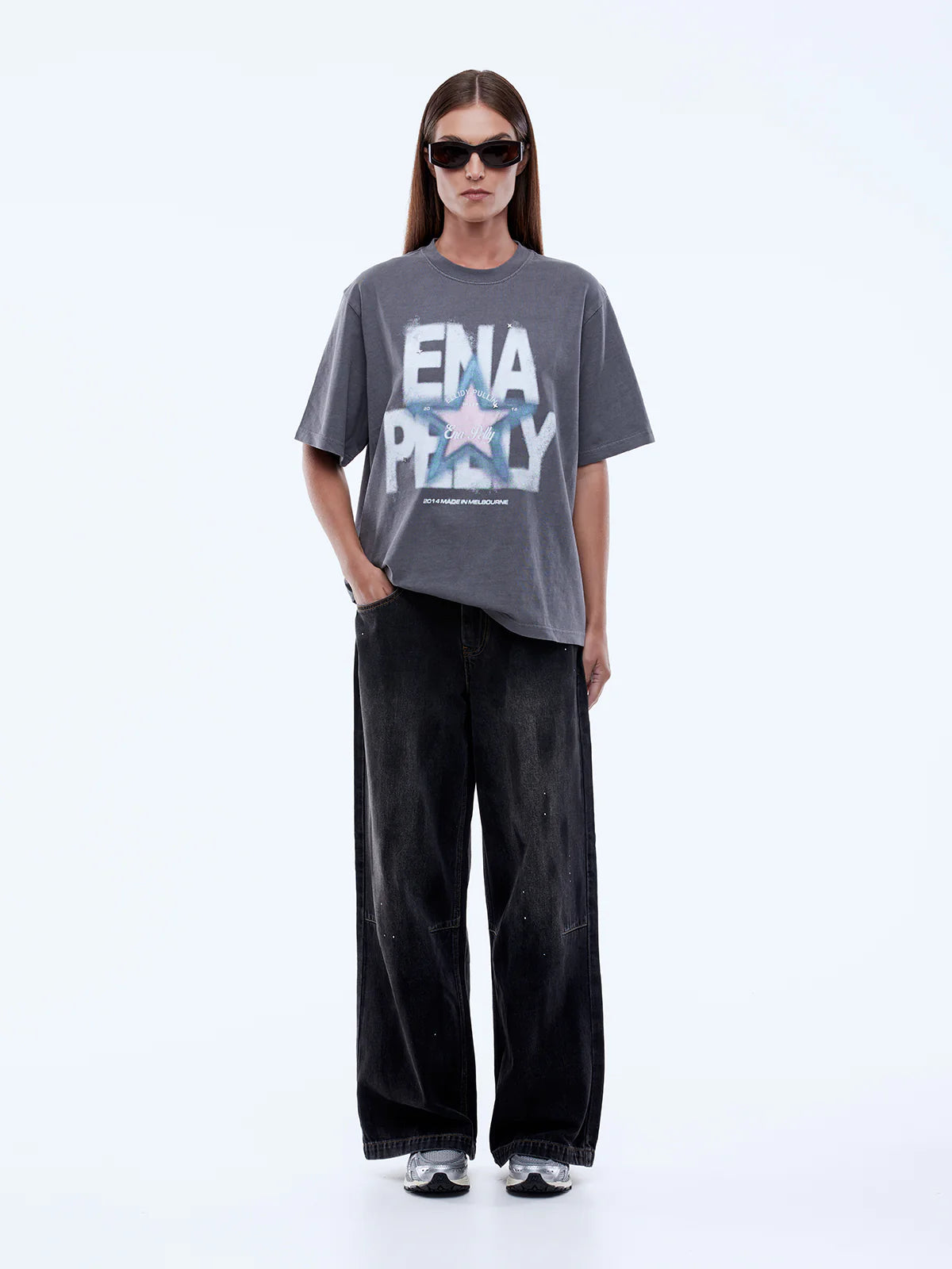 Elysian Collective Ena Pelly Ellidy Pullin Aurora Tee Washed Black