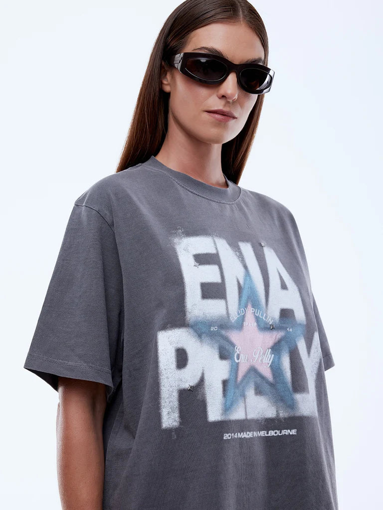 Elysian Collective Ena Pelly Ellidy Pullin Aurora Tee Washed Black
