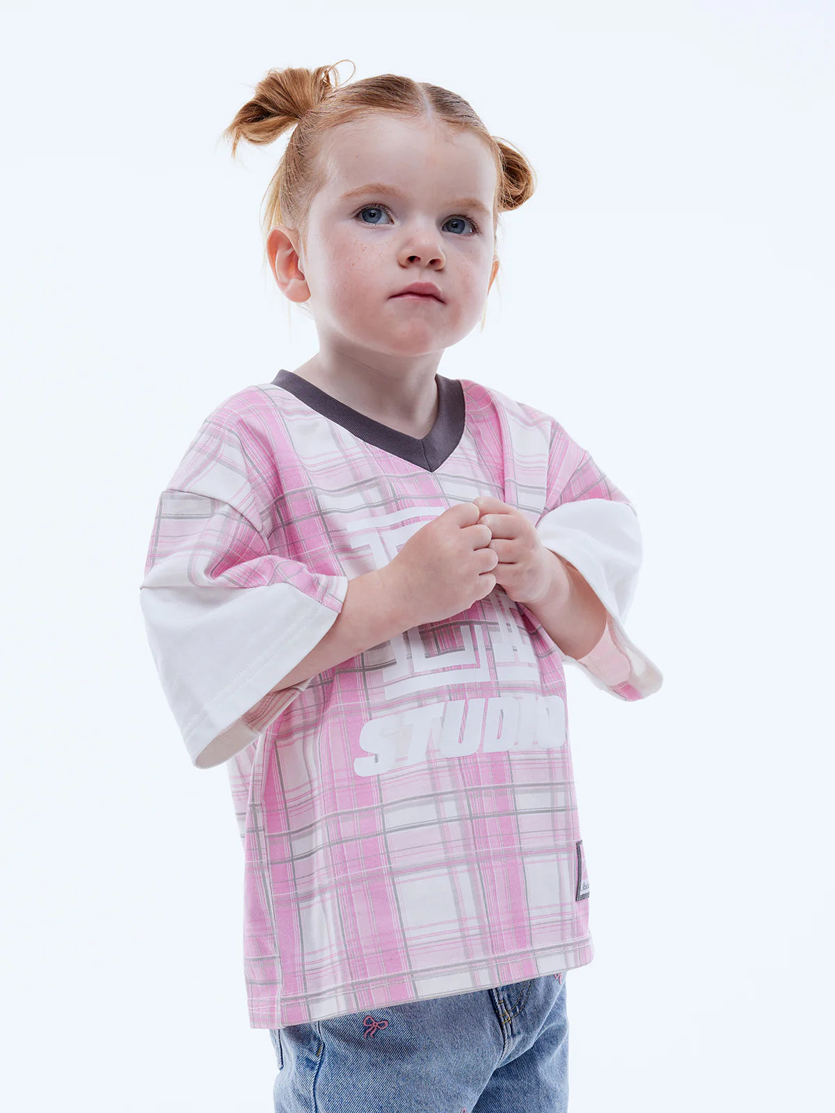 Elysian Collective Ena Pelly Ellidy Pullin Kids Lunar Jersey Pink Check